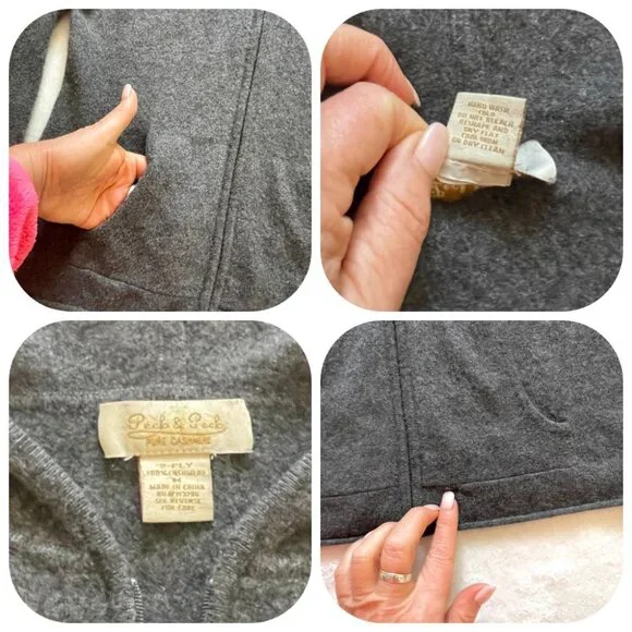 Peck & Peck 2 fly pure cashemere Gray Zip Hoodie - Picture 11 of 11